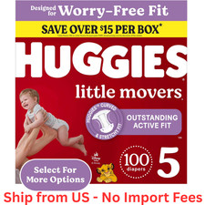 SALE Huggies Little Movers Baby Diapers, Size 5 27 lbs , 100 Count, Free Ship