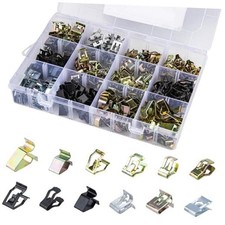 240 PCS 12 Sizes Auto Car U-Clips, Metal Trim Clips, Trim Moulding Clip Kit