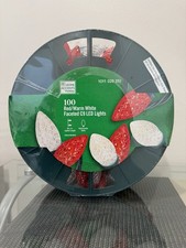 Home Accents Holiday 100 Count Red/Warm White Faceted C9 LED Lights 65ft 4in