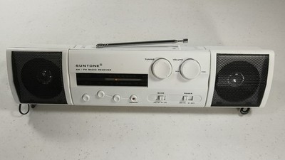 Suntone Vintage Mini Boom Box RR3000 System AM FM Radio Detachable Dual Speakers