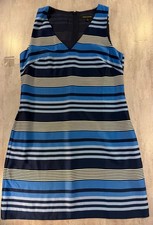 Banana Republic Striped Sleeveless V-Neck Shift Dress Size 10