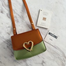 Moschino Two-Tone Crossbody Bag with Heart Accent