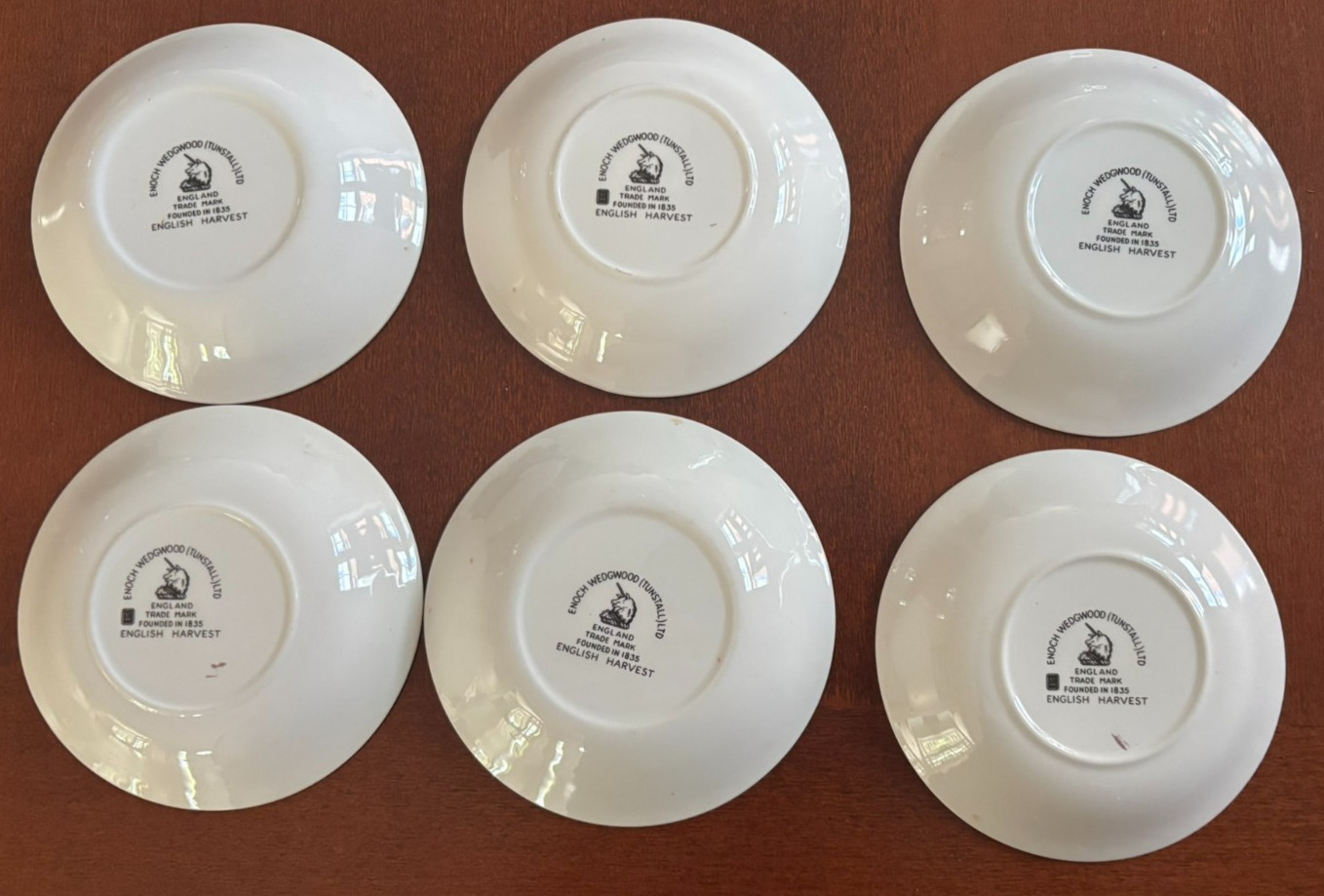 Set of 6 Enoch WEDGWOOD Tunstall Ltd ENGLISH HARVEST Berry Dessert Fruit Bowls