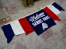 Vtg 1956 Milwaukee Braves Baseball United States Flag Banner Welcome Series Fans