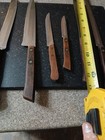 Vintage Flint Stainless Vanadium 6 Knife Set With Wall Mount Wood Block — photo 9