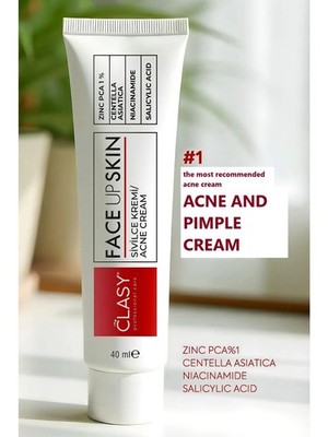 Clasy Care Anti-Acne Face Cream 40ml   Zinc PCA, Niacinamide, Salicylic Acid
