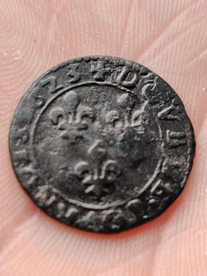 Superbe Double Tournois De Marie De Montpensier 1623 - Photo 2/2