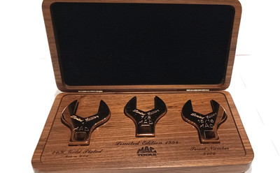 Mac Tools. SCO 1994. 24 Kt Gold-Plated limited edition. Crowfoot Wrench Set
