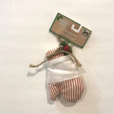 Holiday Style 5” Oven Mitt Christmas Tree Ornament Rustic Folk Primitive New