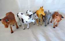 6 Realistic looking Plastic Farm animals, each about 5" long