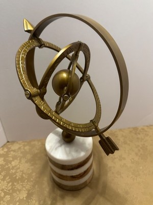 Drexel Heritage Bronze Zodiac Armilary Sphere With Marble Base/Stand  13''