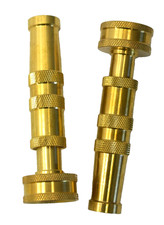 Lot of 2 Adjustable Twist Brass Heavy Duty Hose Nozzles O Ring Seal Control