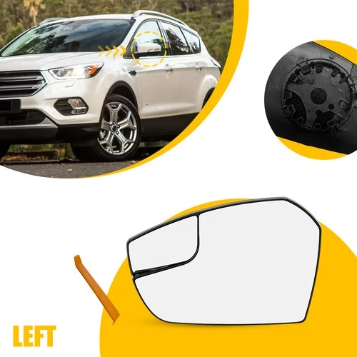 Left Driver Side Glass Mirror For 2017-2019 Ford Escape GJ5Z17K707G FO1324172