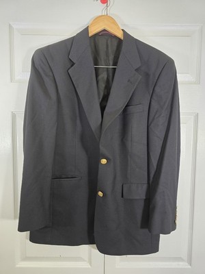 Hart Schaffner & Marx Wright E Simon Mens Blazer Jacket Size 40 navy wool