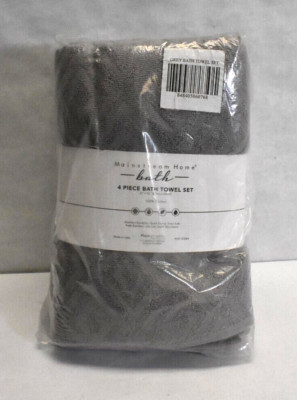 Mainstream Home Ringspun Bundles Bath Towel 4 Piece Set Bedding 27'' x 52'' Grey
