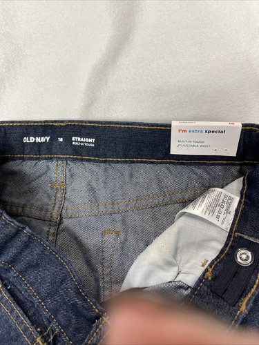 Old Navy Boy's Built-In Tough Straight Jeans Medium Blue Size 18 NWT - Picture 5 of 5