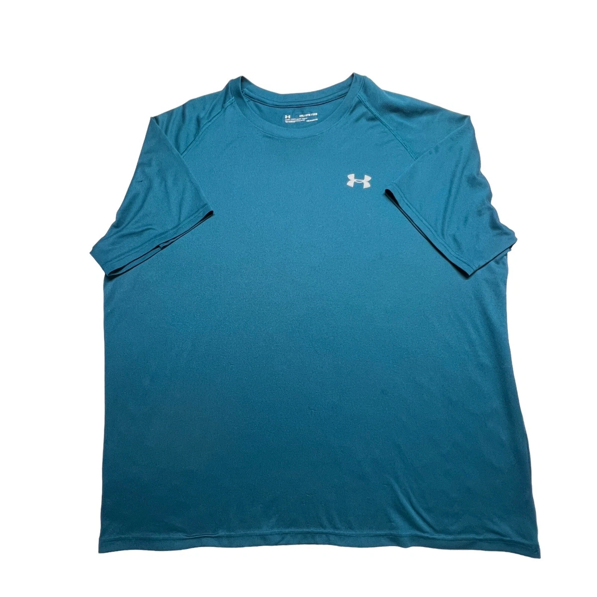 Adidas Shirt Mens 2XL Loose Heatgear Green/Blue Pullover T-shirt