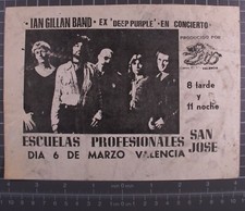 Deep Purple Ian Gillan Flyer John McCoy Original Vintage Valencia Spain 1979
