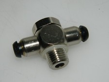 Parker Push-to-Connect Tube Double Banjo 6mm Dia 1/4-19 QTY 2  BSPP XC0R4PB6D1/4