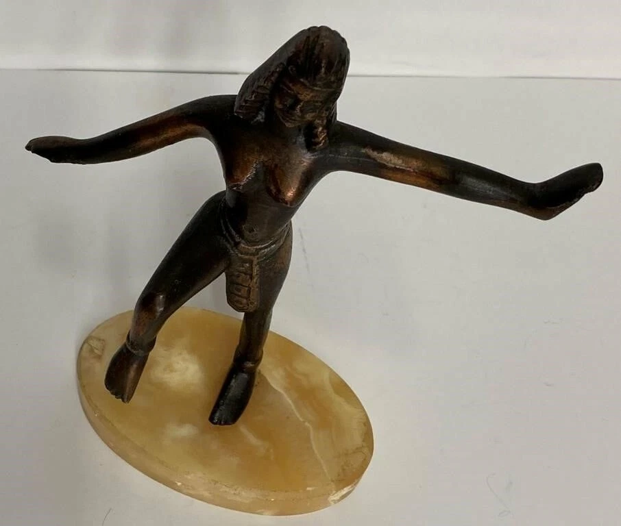 BRONZE EGYPTIAN DANCER STATUE 7.2" Foto 3 de 4
