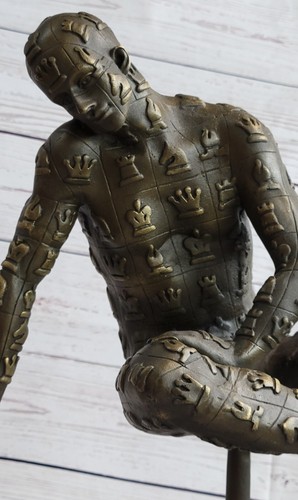 Signed Original Tribute to Dali Man with Poker Outfit Bronze Sculpture Statue NR - Picture 6 of 10