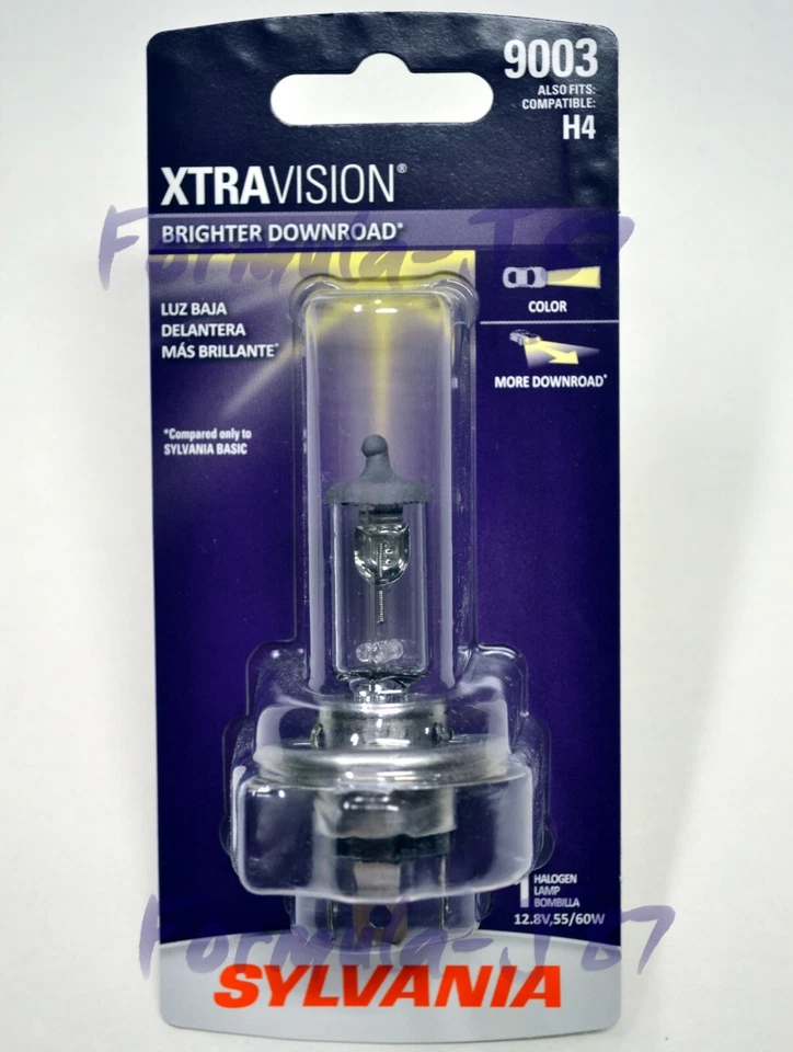 Sylvania Xtra Vision 9003 HB2 H4 60/55W One Bulb Head Light High Low Dual Beam - Изображение 2 из 4