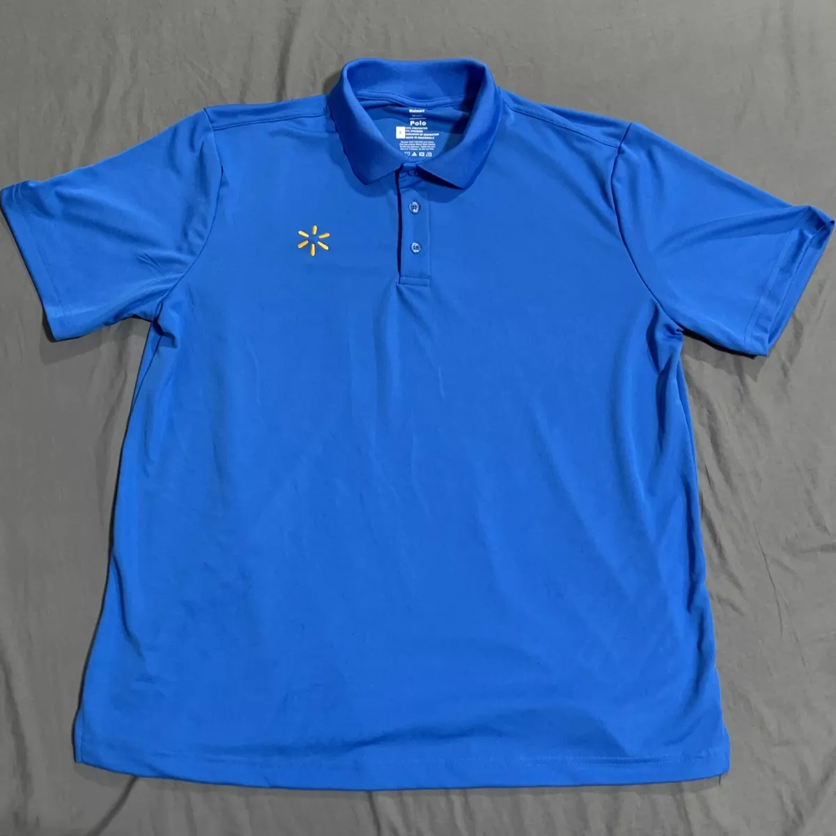 Walmart Shirt Adult Large Blue Employee Issued Logo Work Short Sleeve Polo  Mens