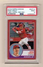 MIKE TROUT 2018 TOPPS CHROME 1983 VARIATION SP RED REFRACTOR # / 5 PSA 9 ANGELS