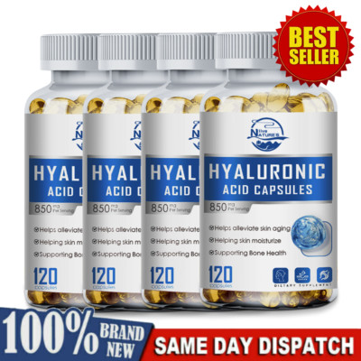 Hyaluronic Acid Capsules With Turmeric & Collagen For Skin, Joint Support 120Pcs