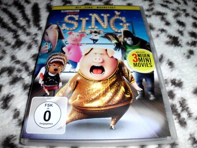 SING - DVD VIDEO - FSK 0 - MIT 3 MINI MOVIES+MAGNETSET - 2017 UNIVERSAL STUDIOS