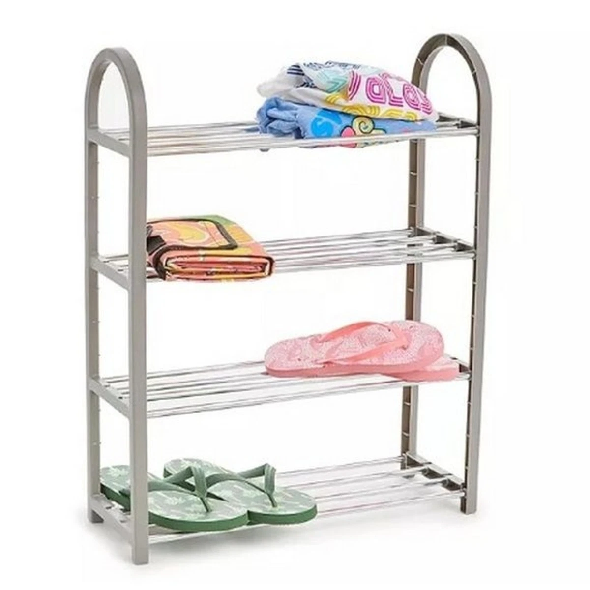 Shoe Storage Organizer 4 Tier Compact Closet Shelves Clothes KonMari Clean Neat