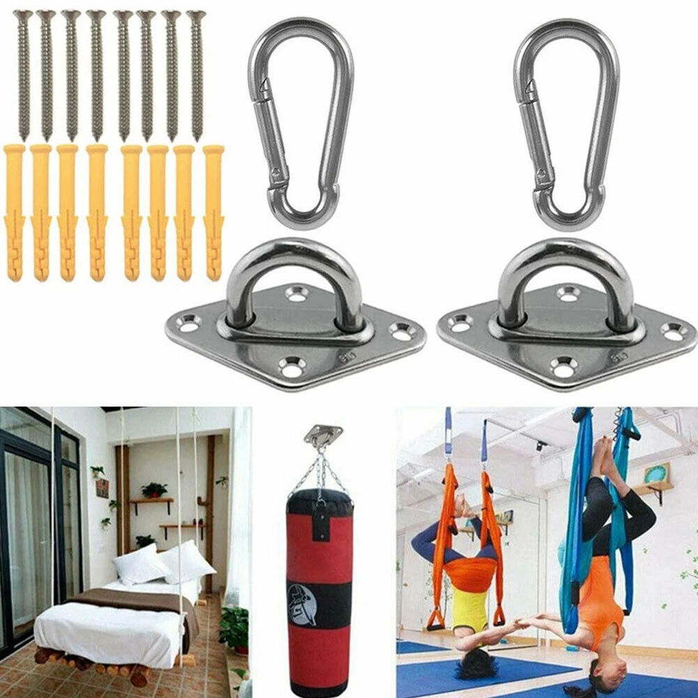 1 Stainless Heavy Duty Ceiling Hanging Hook Set Swing Chair