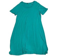 NWT Tahari Green Short Sleeve Stretch Jersey A-Line Midi Dress Size 1X