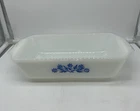 Vintage Anchor Hocking #441 Blue Cornflower 1 Quart Casserole Baking Dish USA