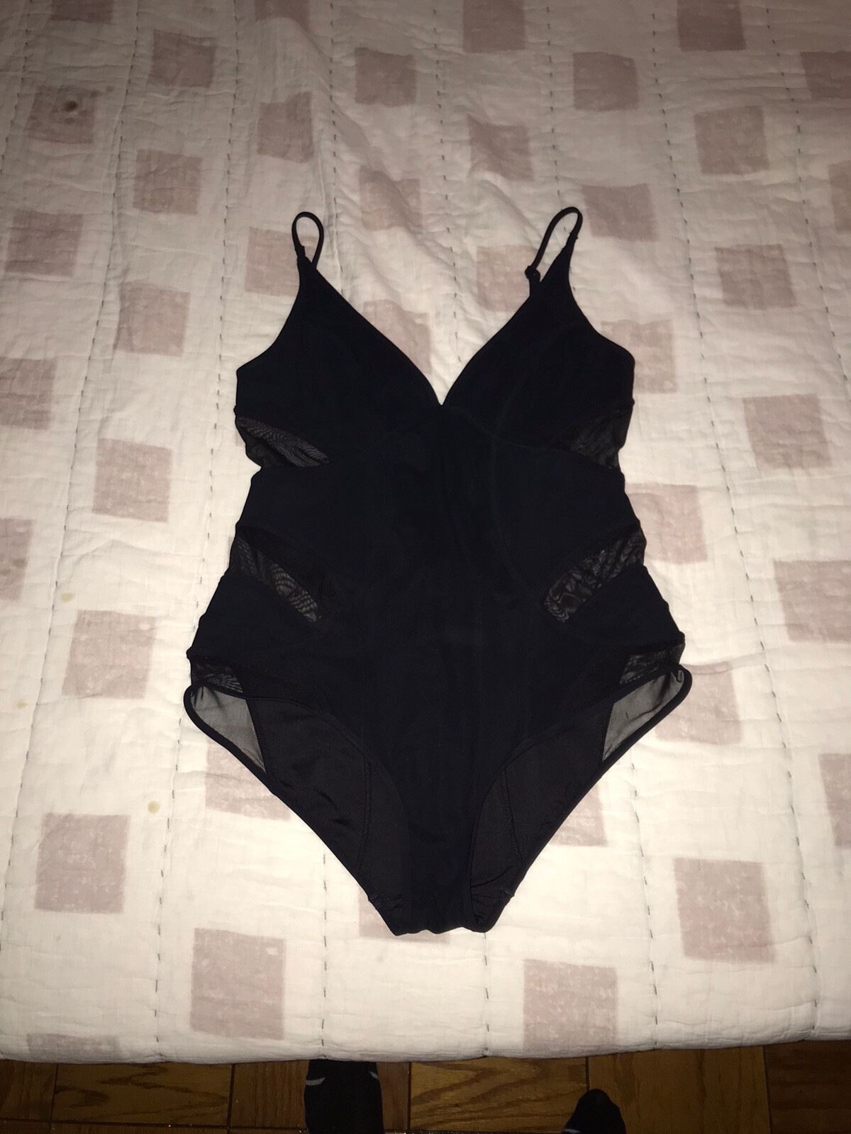 zimmermann black mesh one piece bathing suit size 3 l… Gem
