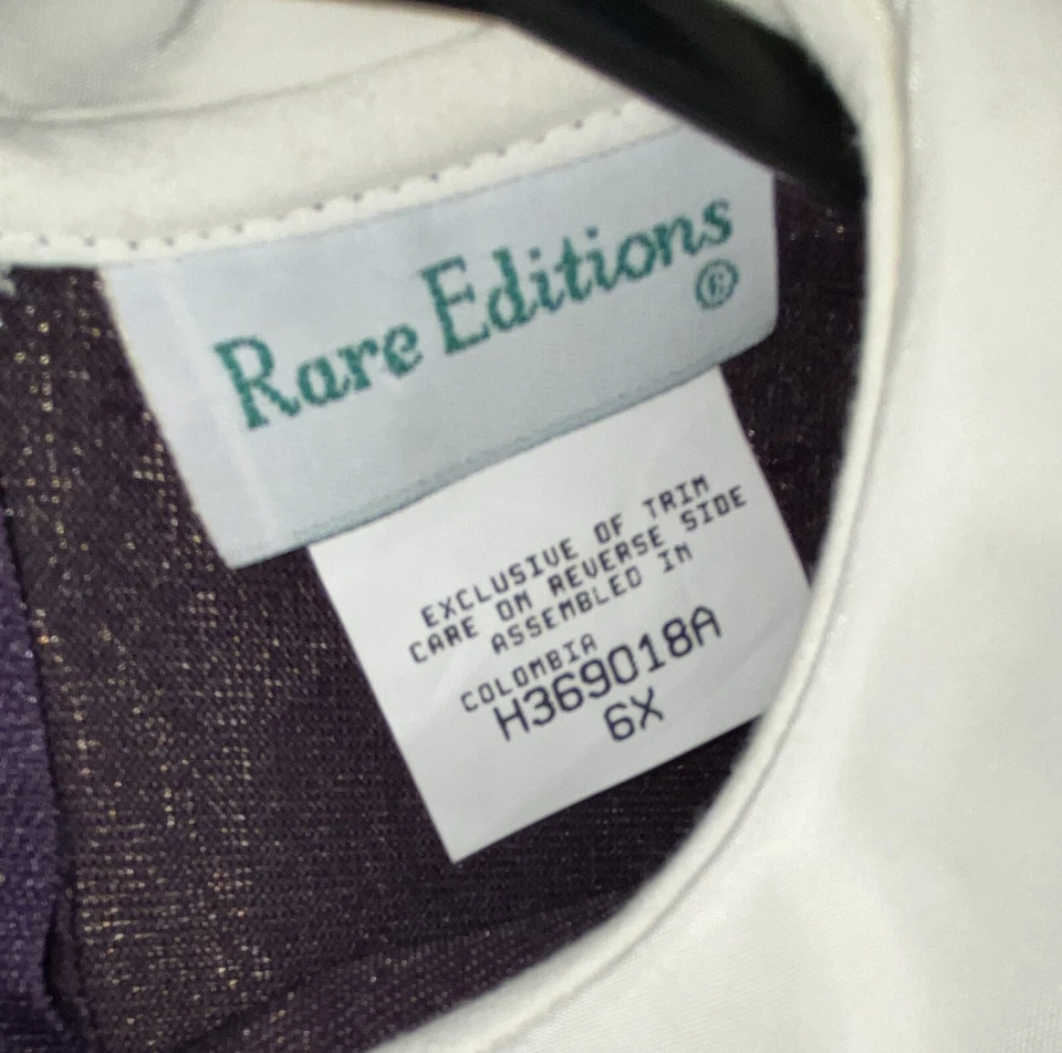 Винтажные редкие издания девочек викторианской темно фиолетовый бархат кружевное платье размер 6 X - Изображение 4 из 4