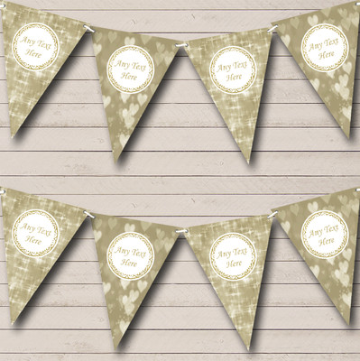 Titan Gold Bokeh personalisierte Wimpelkette Hochzeitstag Party