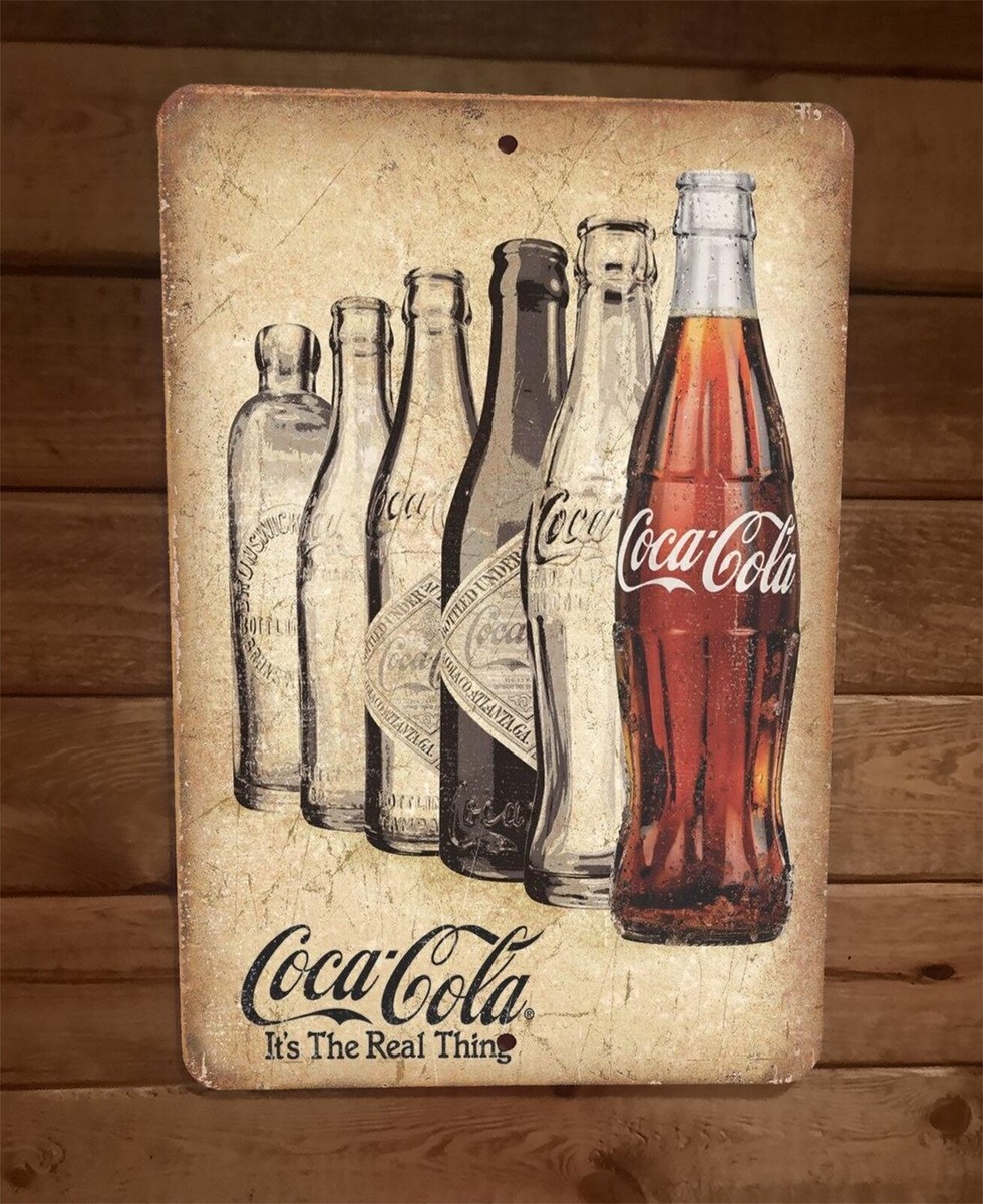 Vintage Look Its The Real Thing Coca Cola Coke 8x12 Metal Wall