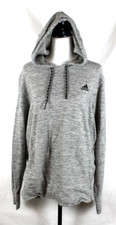ADIDAS Hoodie Woman Size XL Light Gray Drawstring Long Sleeve Pocket Relax Fit