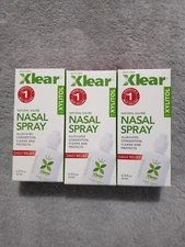 3 PACK - Xlear Nasal Spray, Natural Saline Nasal Spray with Xylitol 0.75 Oz Each