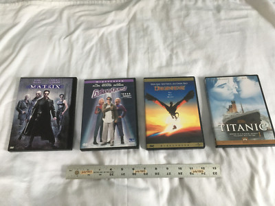 Lot of 4 DVDs - The Matrix, Galaxy Quest, Dragonheart, Titanic - Widescreen