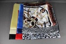 Satin silky feel square scarf wrap neckerchief hair headband tie kerchief 19"