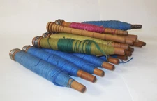 Industrial Bobbins Vintage Wooden Quills Spools Thread Textile - Lot of 18 