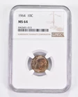 MS64 1964 Roosevelt Dime - Graded NGC Toned! *9043