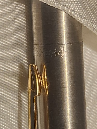Bolígrafo Parker Jotter vintage borde dorado acero inoxidable azul. Caja Original - Imagen 4 de 4