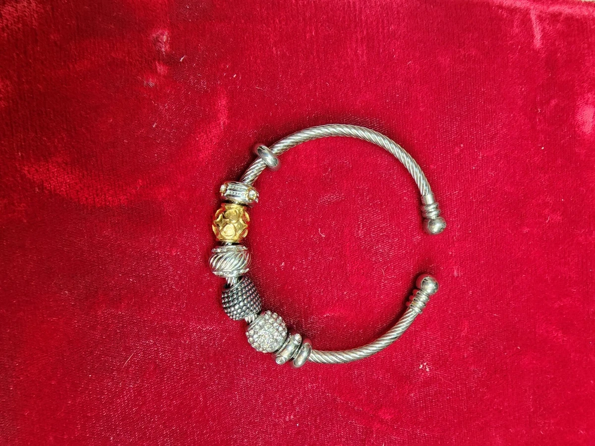 HSN Emma Skye Jewelry Designs 6 Charm Stainless Steel Bracelet eBay