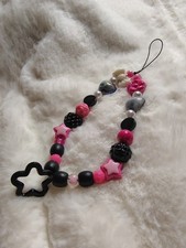 Phone Charms Phone Strap Handmade Black Pink Punk Kawaii Cute