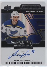 2022 Upper Deck Credentials Debut Ticket Access /299 Nikita Alexandrov Auto 0cv