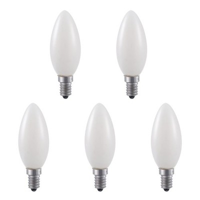 SPL E14 LED Filamentlampe C35 3W 2500K Extra Warmweiß Dimmbar Opal 5 Stück