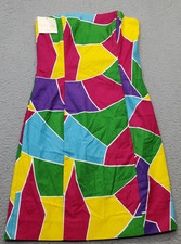 Britt Ryan Strapless Mini Dress Womens 2 Multi Pattern Off the Shoulder Back Zip